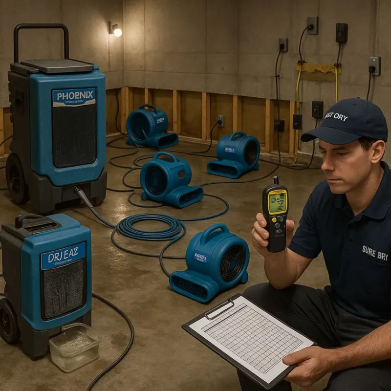 Structural Drying and Dehumidification process in West Lawn, IL